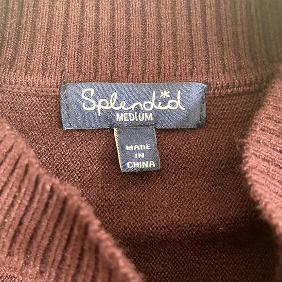 Splendid burgundy reversible sweater, medium soft choker keyhole long sleeve - Picture 8 of 12